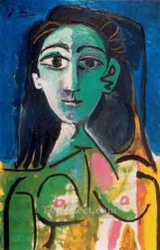 パブロ・ピカソ Painting - ジャクリーンの肖像 パブロ・ピカソ 1956年